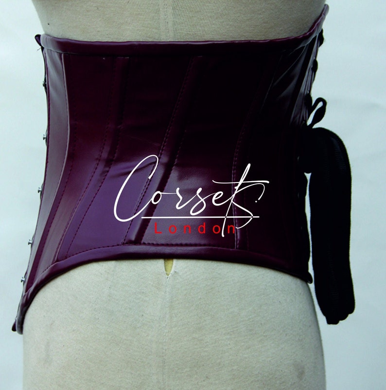 Genuine Leather under bust Corset, Steel boned Corset, waist Train & body shaper, available in a range of colours for you. image 4