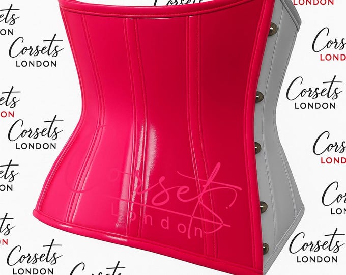 Shiny PVC Underbust Corset: Steel Boned Waist Trainer, Gothic Cosplay