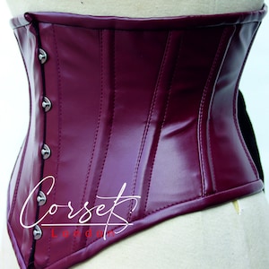 Genuine Leather under bust Corset, Steel boned Corset, waist Train & body shaper, available in a range of colours for you. image 2