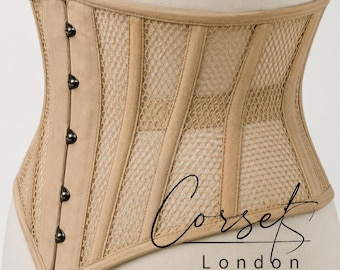 Mesh Under bust  heavy duty steel boned Corset, waist Trainer, body shaper ,available in a range of colours