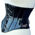 Black pvc Underbust Corset in shiny artificial leather, Perfect for waist Training &  as a body shaper, available in a range of colours