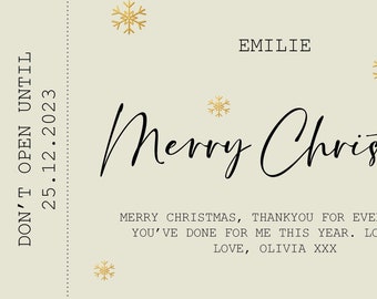 Personalised Christmas Foil Scratch Ticket | Personalise your own scratch-card style ticket