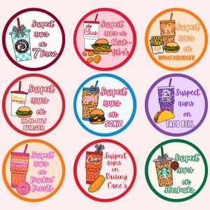 Retro Fast Food & Iced Coffee Car Coaster Bundle PNG, Cute Round Car Cup Coaster Designs, Funny Driving Quotes, Car Coaster Download