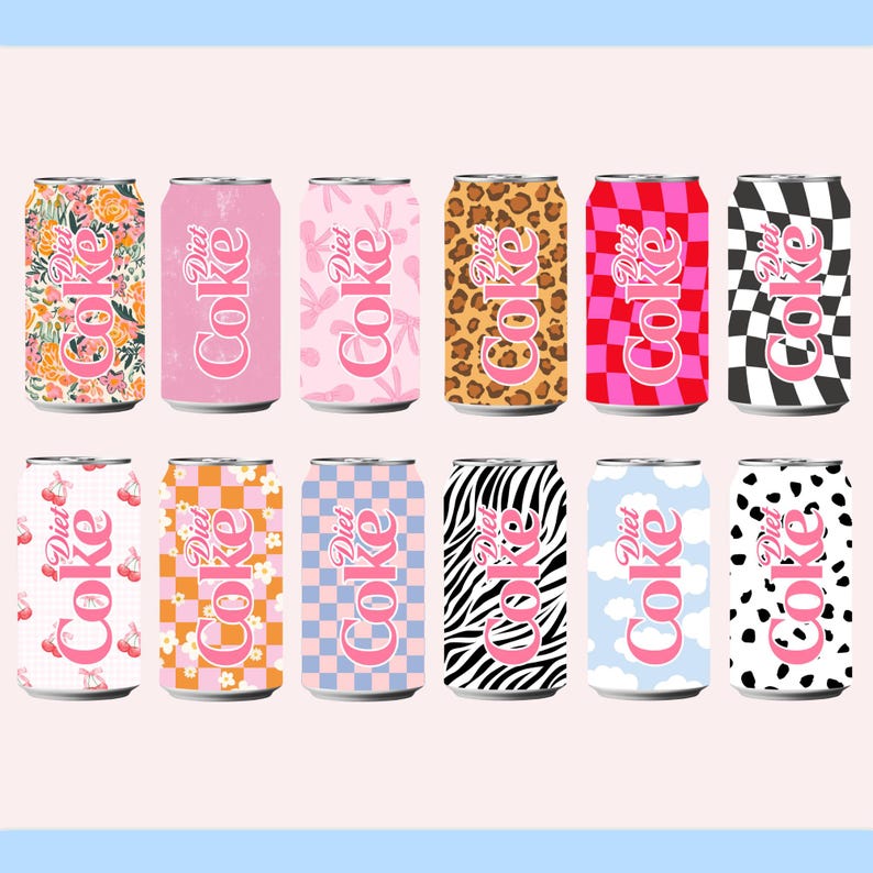 Coquette Diet Soda Can PNG Bundle | Preppy Girly Pop Drink Clipart for ...