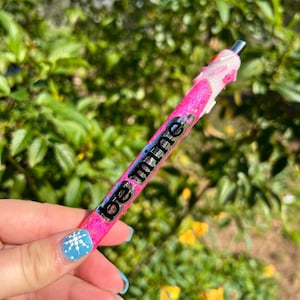 Valentine&#39;s Day 3D Drip Glitter Gel Pen, Be Mine Valentine&#39;s Day Epoxy Resin Love Pen, Pink Personalized Inkjoy Retractable Gel Pen