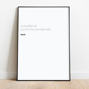Wonderwall Wall Art Love Love Digital Print Decoration Poster Quote Gift Gift Gift Friend Boyfriend Valentine&#39;s Day Valentine&#39;s Day Download