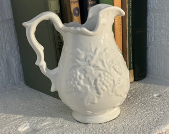 Vintage Spode England Porcelain Old English Tavern Pitcher handmade K1256 Bone China  grape vine detail beautiful home  decor gift idea