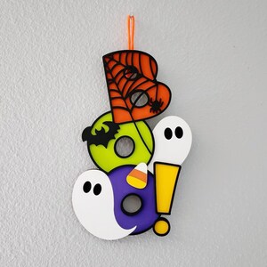 Halloween Door Sign, Small Boo Ghost Wood Sign, Outdoor Indoor Home Decor, Teacher Classroom Halloween Sign