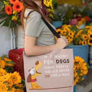 Walking the Dog tote bag, Dog stuff tote bag, Dog stuff bag, Tote bag for Walking the dog, Dog walker bag, Doggie things tote bag, Grandpa image 2