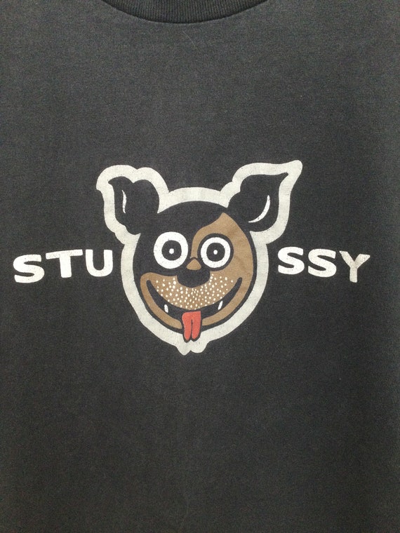 Vintage 90s Stussy Dog Black T-shirt Pre-owned Skater - Etsy