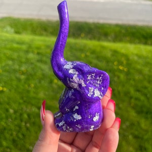 Elephant Ring Holder - Purple Silver