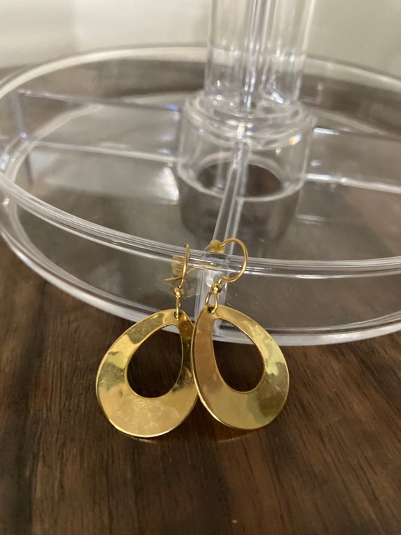 Vintage Golden Oval Earrings - image 6