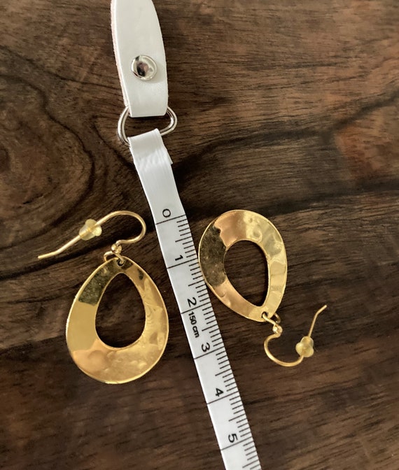 Vintage Golden Oval Earrings - image 3