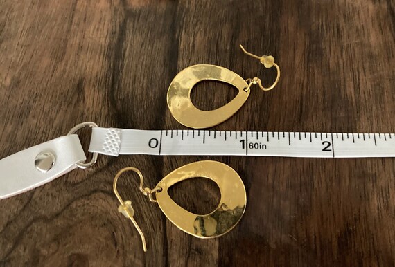 Vintage Golden Oval Earrings - image 4