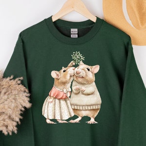 Cute Mice Under The Mistletoe Sweatshirt, Mouse Sweatshirt, Christmas Mice Sweatshirt, Mice Lover Shirt, Christmas Sweatshirt, Mistletoe Tee