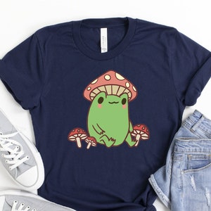 Frog Mushroom Shirt, Frog with Mushroom Hat Shirt, Cute Cottagecore Aesthetic Shirt,, Mushroom Frog Shirt, Cute Frog Shirt, Mushroom Shirt