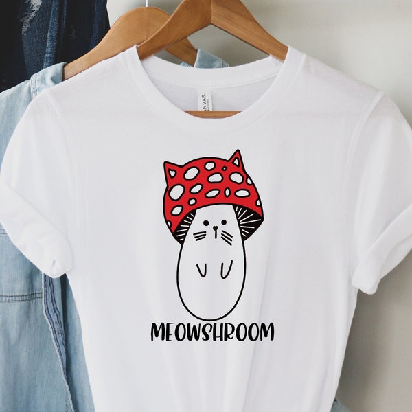 Meowshroom Shirt, Cat Mom Shirt, Cat Shirt, Cat Lover Gift, Cat Owner Gift, Funny Cat Shirt, Mushroom Sweatshirt, Celestial Shirt