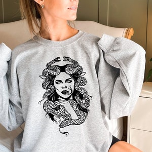 Medusa Sweatshirt, Snake Sweatshirt, Aesthetic Shirt, Greek Mythology Shirt, Feminism Shirt, Feminist Shirt, Dark Academia Shirt, Art Hoodie
