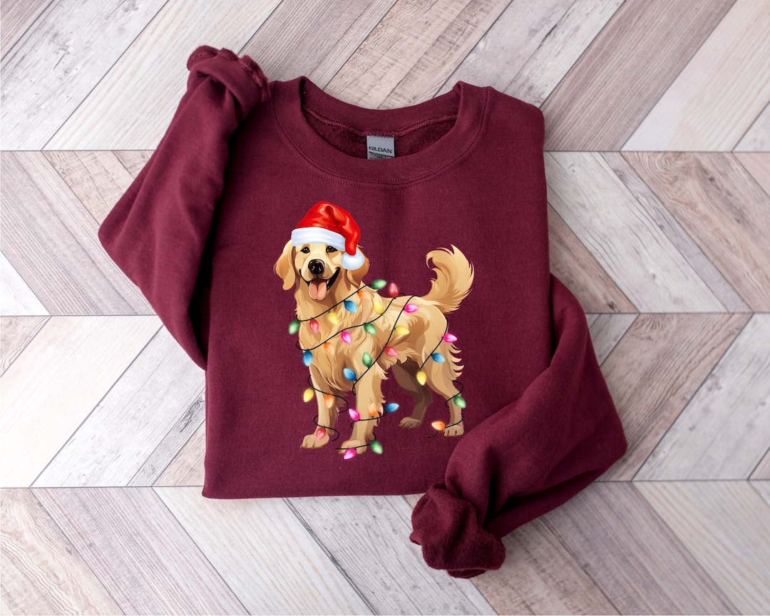 Golden Retriever Christmas Sweatshirt, Golden Retriever Christmas