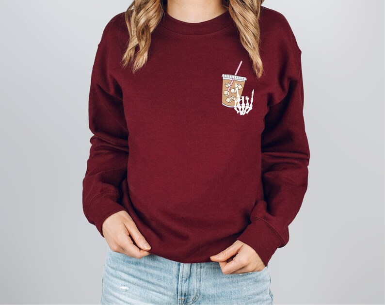 Fueled by Iced Coffee and Anxiety Sweatshirt Back and Front - Etsy