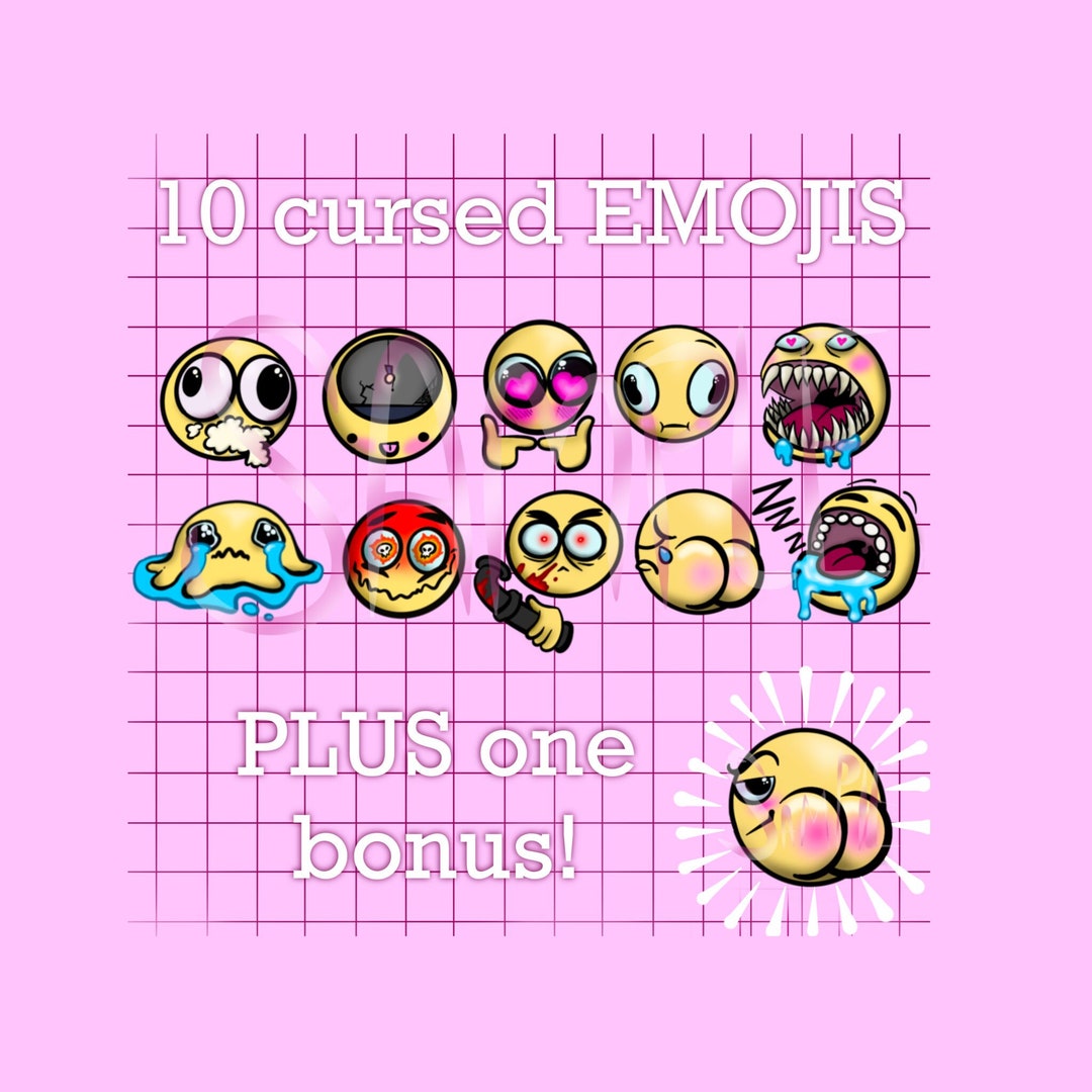 wholesome cursed emoji sticker pack Sticker for Sale by robihn in 2023