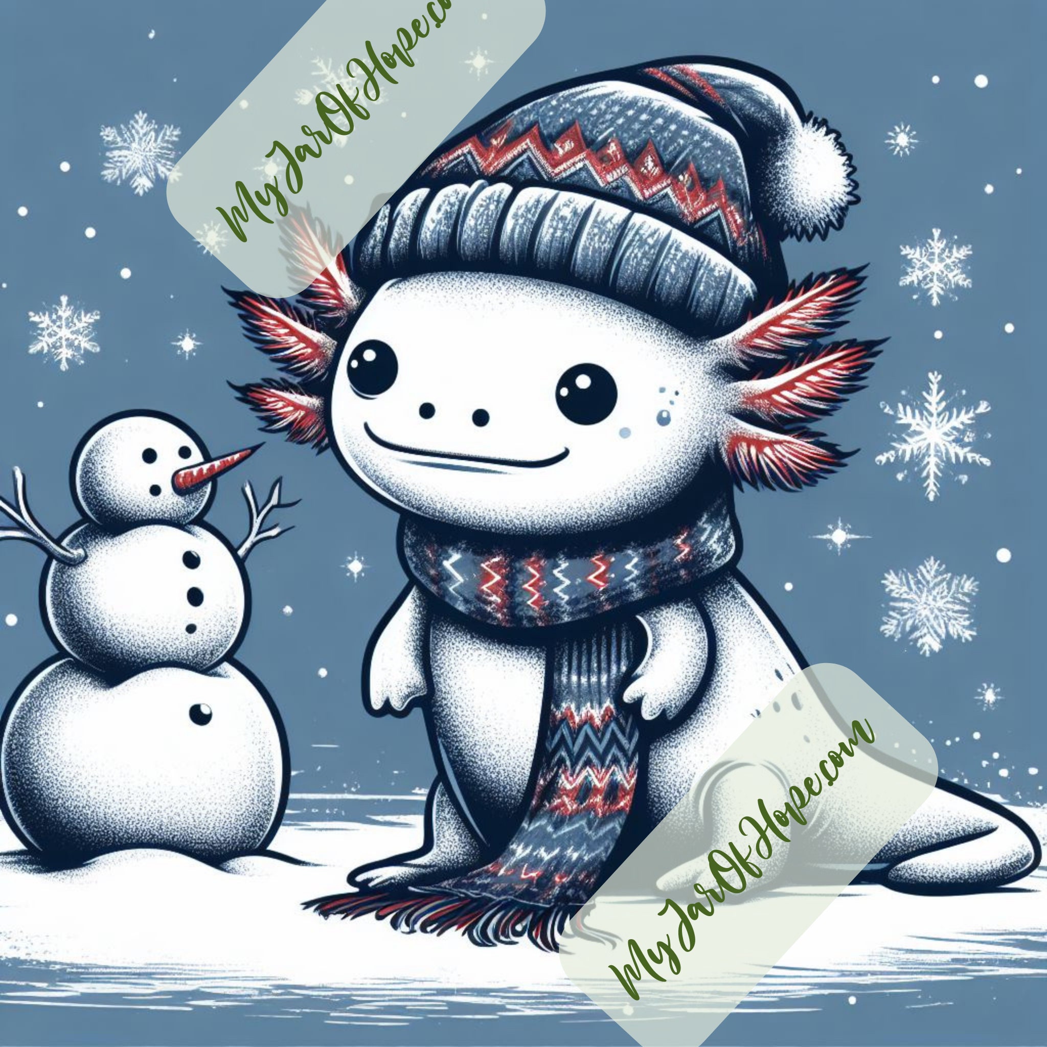 Christmas Axolotl Bundle, 8 Cute Axolotl PNGSVG Files, Holiday Axolotl Clipart, Axolotl Lover