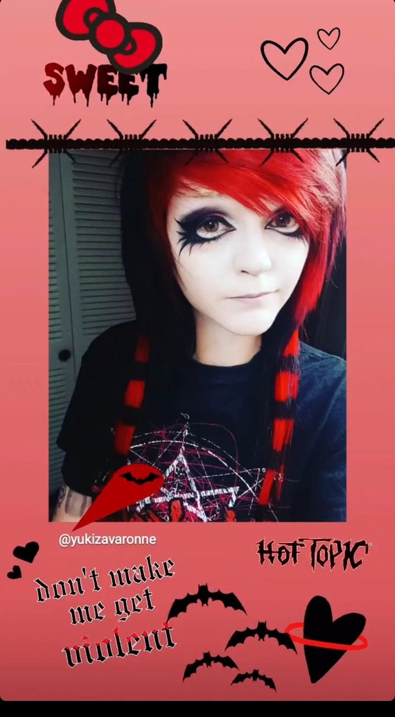 Spookscene Emo Girl Drawing Soft Goth Mall Goth Red Alt Cute T