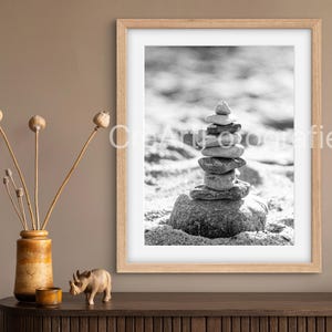Black and White Beach Photography | Minimalist Art | Meditative Wall Decor | Coastal & Sea Fine Art Print A4 or A3