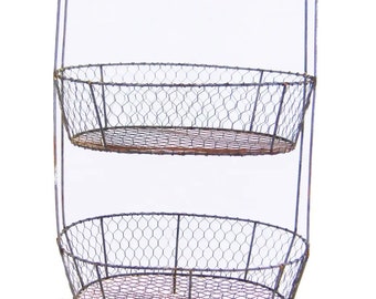 Wire Basket Two Tier 260x200x100mm-Polished Chrome 
