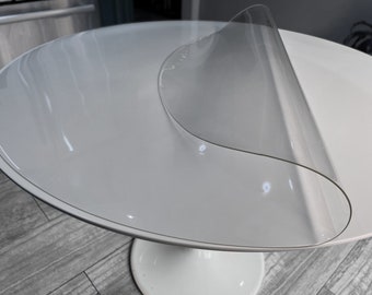 Byson PVC Table Round Cover Protector Waterproof Glass Protector Vinyl Dining Table Coffee Table 1.5 mm Thickness