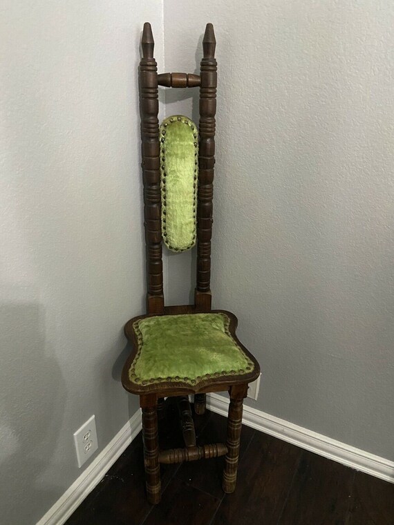 Vintage 1900's Jacobean Hall Prayer Chair 48 Inch Tall 17 Etsy Ireland