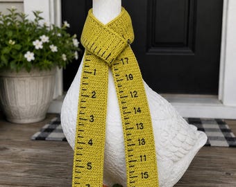 Porch Goose Ruler Scarf Crochet Pattern | Back to School Porch Goose Outfit |  Digital PDF Pattern