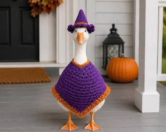 Halloween Inspired Poncho Porch Goose Crochet Pattern  Digital Download