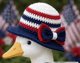 Porch Goose Crochet Hat Pattern | Patriotic 4th of July Goose Outfit | Instant Download