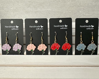 Carnation Flower Earring - Available in a clip-on style!