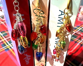 Christmas Light String Bookmark - Gold and Silver