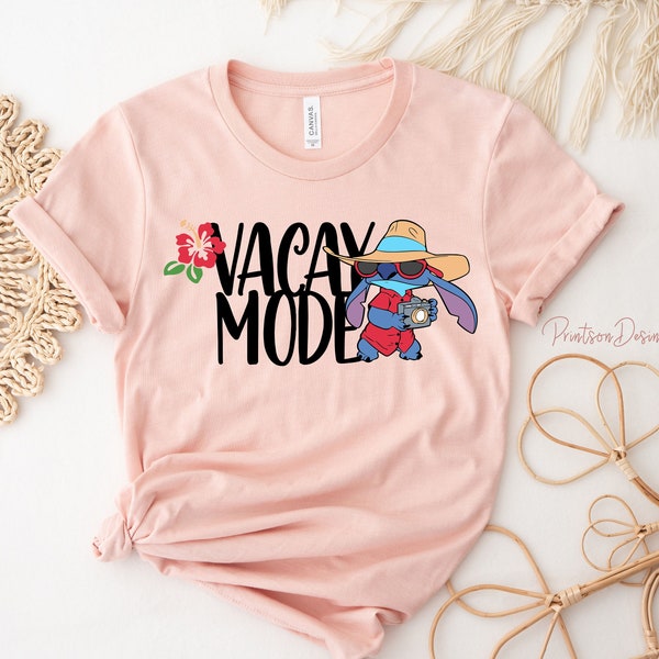 Stitch Vacay Mode Shirt, Disney Shirt, Disneyland Family trip,Starwars Disney Shirt, Mickey Ears Stitch Ears, Family matching shirt