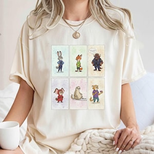 Camiseta con la cara del Departamento de Policía de la película Zootopia 2 de Disney, Judy Hopps, Nick Wilde, Gary De'Snake, Zootrópolis, viaje familiar a Disneyland 2025