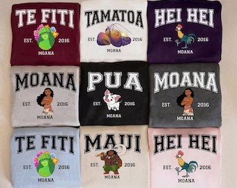 Disney Princess Moana Characters Shirt, Disney Shirt, Moana Hei Hei Pua Maui Family Shirt, Disney Trip Matching T-shirt