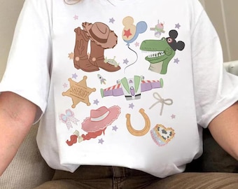 Camiseta de Toy Story de Disney Pixar, camiseta de vacaciones familiares de Toy Story, camiseta de Woody, Buzz, Rex, Hamm, camiseta de Pizza Planet, viaje a Disneyland Magic Kingdom