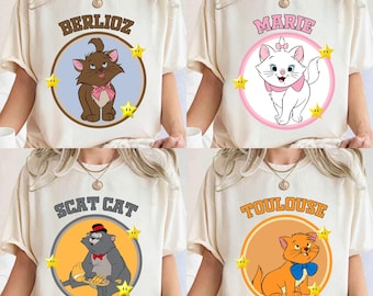 Camiseta de Los Aristogatos de Disney (estreno en 1970), Marie, Duquesa de Berlioz, Gato de Toulouse, regalo para Disneyland, camisetas familiares a juego, Magic Kingdom