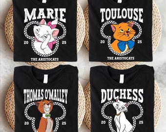 Retro Disney The Aristocats Est 1970 Marie Duchess Berlioz Toulouse Cat Shirt, Disneyland Trip Gift, Matching Family Shirts, Magic Kingdom