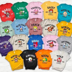 Super Mario Character Shirt: Family Matching Party Tee