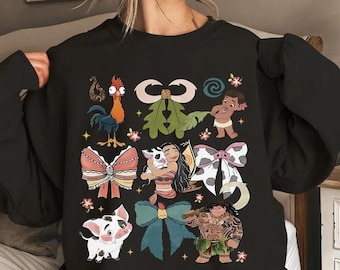 Coquette Bow Disney Moana Shirt, Disney Girl Trip Shirt, Moana Birthday Girl, Moana Maui Pua Hei Hei Kids Family Vacation, Disney Adventure