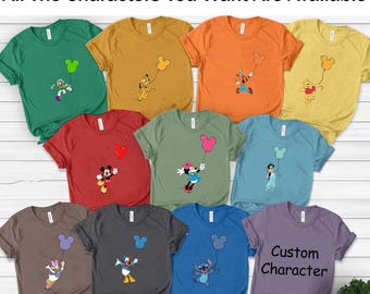 Disney All Character Balloons Shirt, Disney Family Trip Shirt,Mickey Head Balloons Shirt, Birthday Party Shirt,Custom Mickey Balloons Shirt