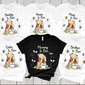 Camiseta personalizada de Winnie The Pooh &quot;Mamá a Abeja&quot;, sudadera &quot;Mamá a Abeja&quot;, camiseta &quot;Mamá a Abeja&quot;, camiseta &quot;Papá a Abeja&quot; y camiseta de embarazo de Disney.