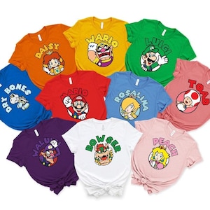 Super Mario Family Birthday Shirt: Personalized Mario & Friends Party