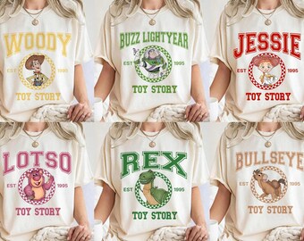 Camiseta de Toy Story de Disney Pixar, camiseta de vacaciones familiares de Toy Story, camiseta de Woody, Buzz, Rex, Hamm, camiseta de Pizza Planet, viaje a Disneyland Magic Kingdom