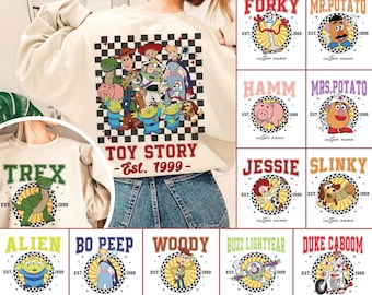 Camiseta de Toy Story de Disney Pixar, camiseta de vacaciones familiares de Toy Story, camiseta de Woody, Buzz, Rex, Hamm, camiseta de Pizza Planet, viaje a Disneyland Magic Kingdom