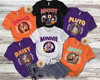 Disney Halloween Characters Shirts, Mickey And Friends Halloween Shirt, Halloween Party Shirt, Disney Family Halloween Shirts